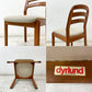デューロン dyrlund ダイニングチェア チーク材 無垢材 ファブリック デンマーク ビンテージ D●