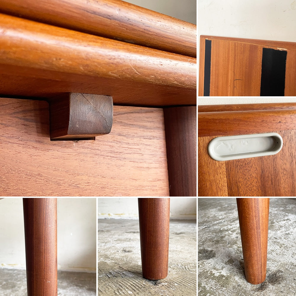 デンマークビンテージ Danish Vintage エクステンション ダイニングテーブル チーク材 伸長式 ドローリーフ 北欧家具 ■