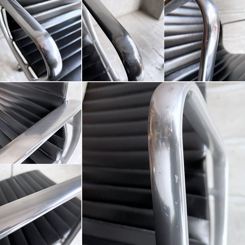 ハーマンミラー Herman Miller アルミナムグループ エグゼクティブチェア ハイバック レザーシート 本革 ブラック 5本脚 C&Rイームズ ミッドセンチュリー ♪