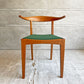 ウッドユウライクカンパニー WOOD YOU LIKE COMPANY アイチェア クッション AI CHAIR ハーフアームチェア チェリー無垢材 ファブリック グリーン 座面張替済 A ♪
