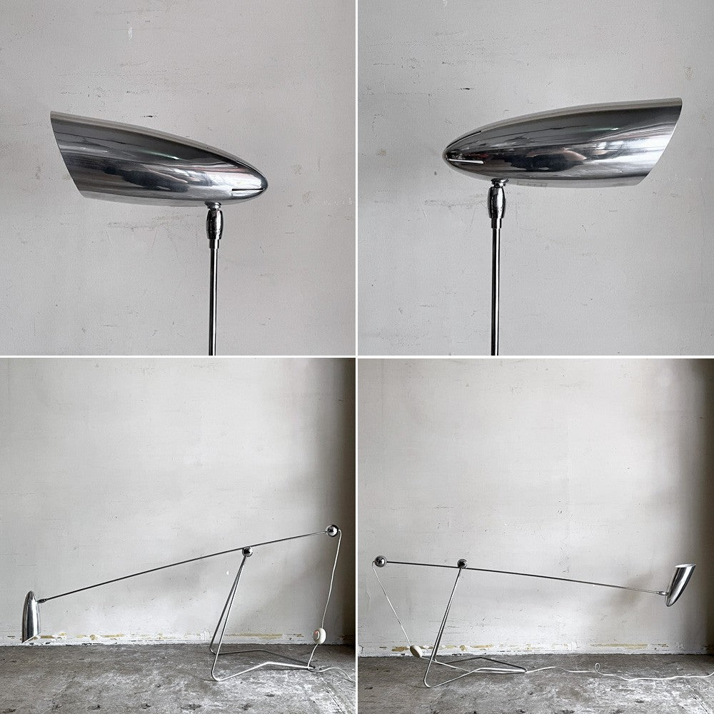 イデー IDEE エクリプス2 ECLIPSE II フロアスタンド アルミシェード 90s 旧三角ベース スペースエイジ ビンテージ 希少 ■