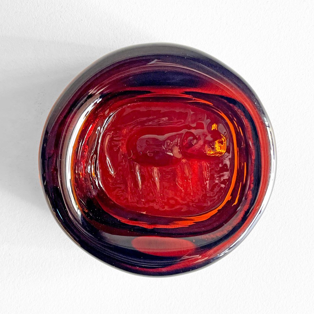 ボダ BODA アッシュトレイ 猫 アンバー ガラス Erik Höglund エリック・ホグラン ビンテージ スウェーデン 北欧雑貨 ■