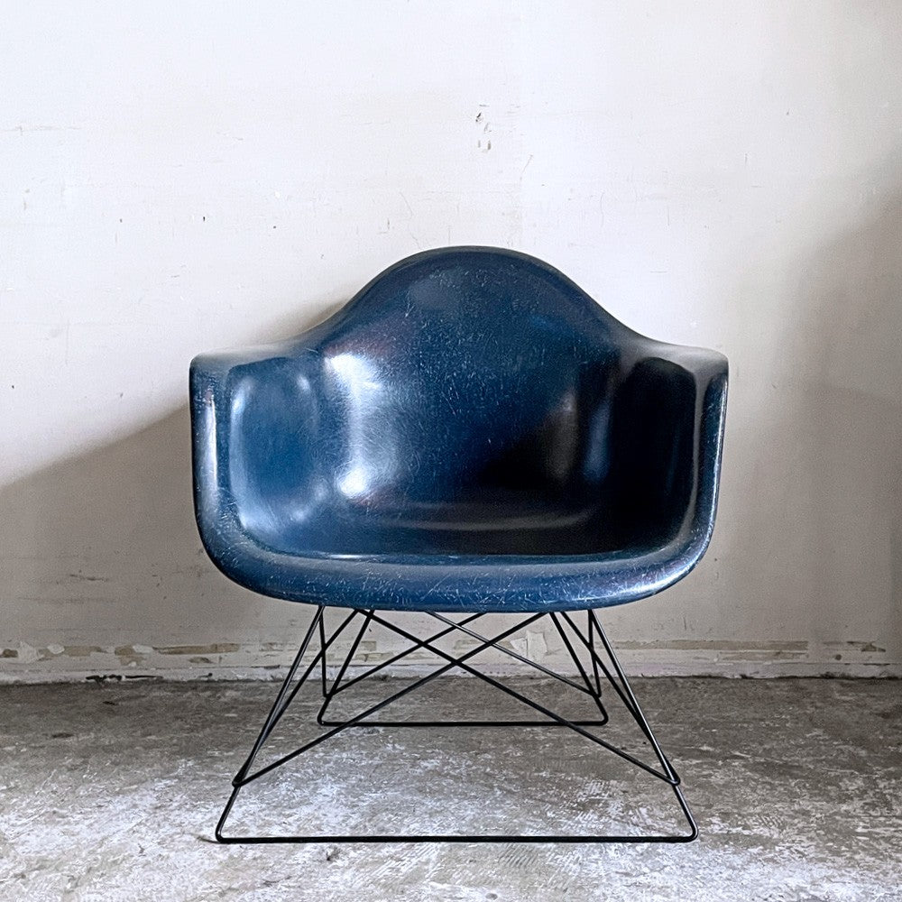 ハーマンミラー Herman Miller アームシェルチェア Arm Shell Chair セカンド 2nd FRP ネイビーブルー キャッツクレイドルベース イームズ ビンテージ ■