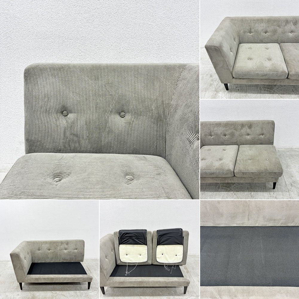クラッシュゲート CRASHGATE ノットアンティークス Knot Antiques グレス GRESS 2人掛けソファ 右肘 W140cm コーデュロイ 定価￥88,000- 〓