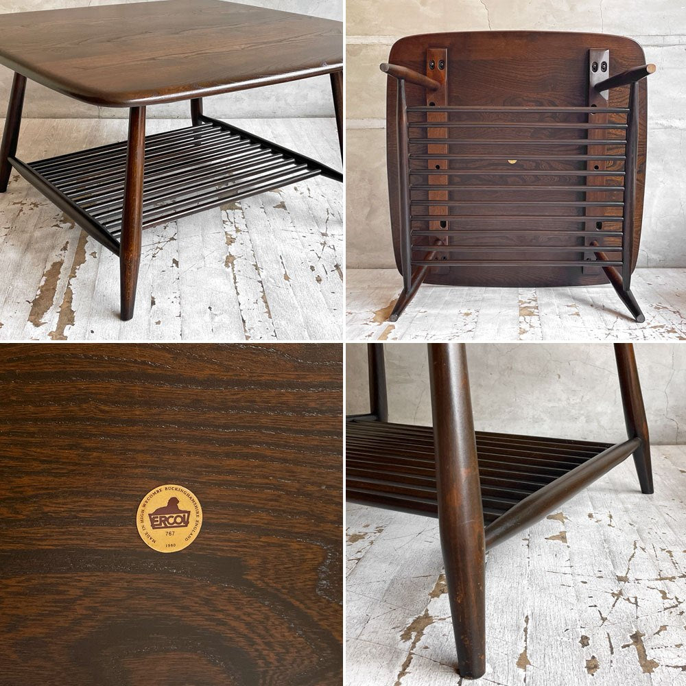 アーコール ercol モデル767 model 767 ウィンザー コーヒーテーブル windsor coffee table エルム材 UKビンテージ 1980’s 希少♪