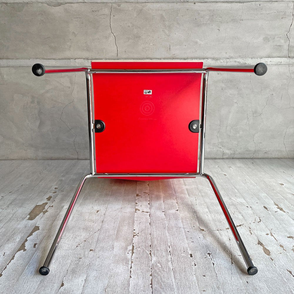 エンゲルブレヒト Engelbrechts チャリックチェア CHAIRIK Chair 101 ダイニングチェア スタッキング 4本脚 レッド プライウッド スチール デンマーク 未使用品 定価63,800円 ♪