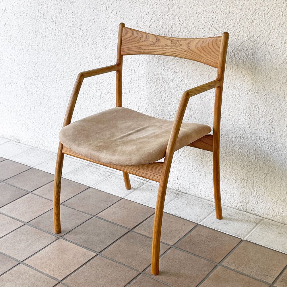 アンプ インテリアデザイン ANP INTERIOR DESIGN アンプチェア ANP chair with Arm ダイニングチェア アームチェア アッシュ無垢材 モダン 北欧スタイル 国産家具 ◇