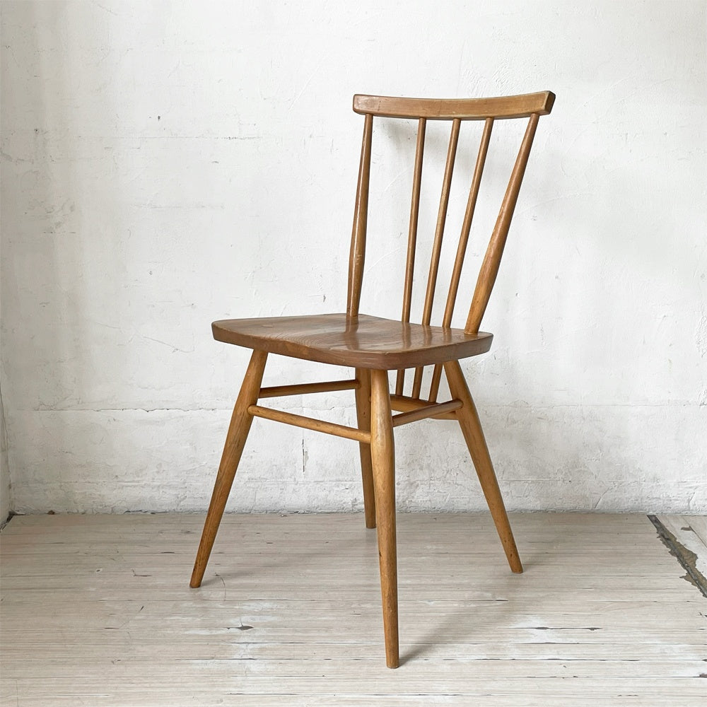 アーコール Ercol スティックバックチェア スピンドルチェア エルム材 60's UKビンテージ Vintage 英国家具 ブルーラベル ★