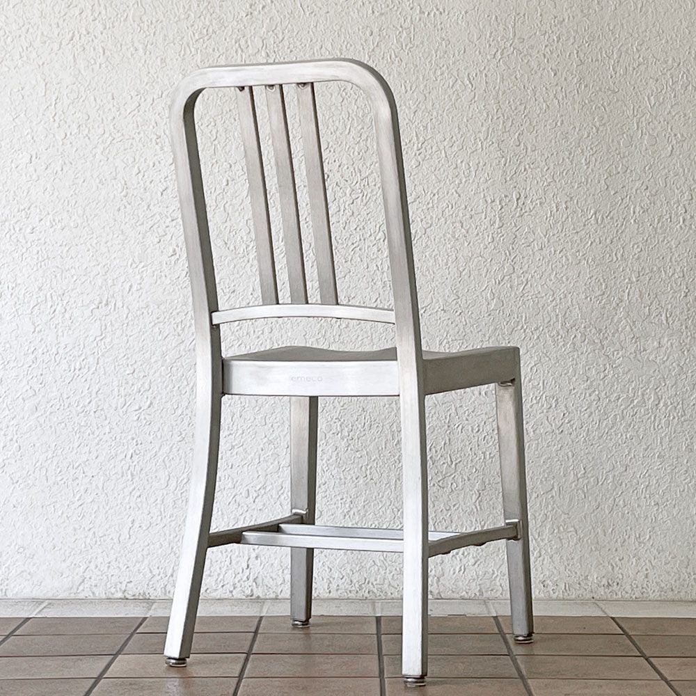 エメコ emeco ネイビー NAVY チェア No.1006 ダイニングチェア ブラッシュドアルミ インダストリアル ミッドセンチュリーデザイン 定価159,500円 ◇