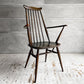 アーコール Ercol ゴールドスミス ダイニングチェア アームチェア コロニアル ハイバック エルム材 ダークブラウン UKビンテージ 英国家具 ♪