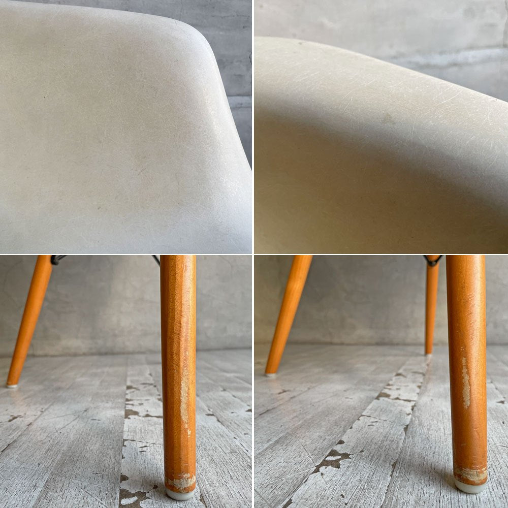ハーマンミラー Herman Miller アームシェルチェア セカンド 2nd ビンテージ FRP パーチメント ダヴェルレッグベース イームズ ミッドセンチュリー ♪