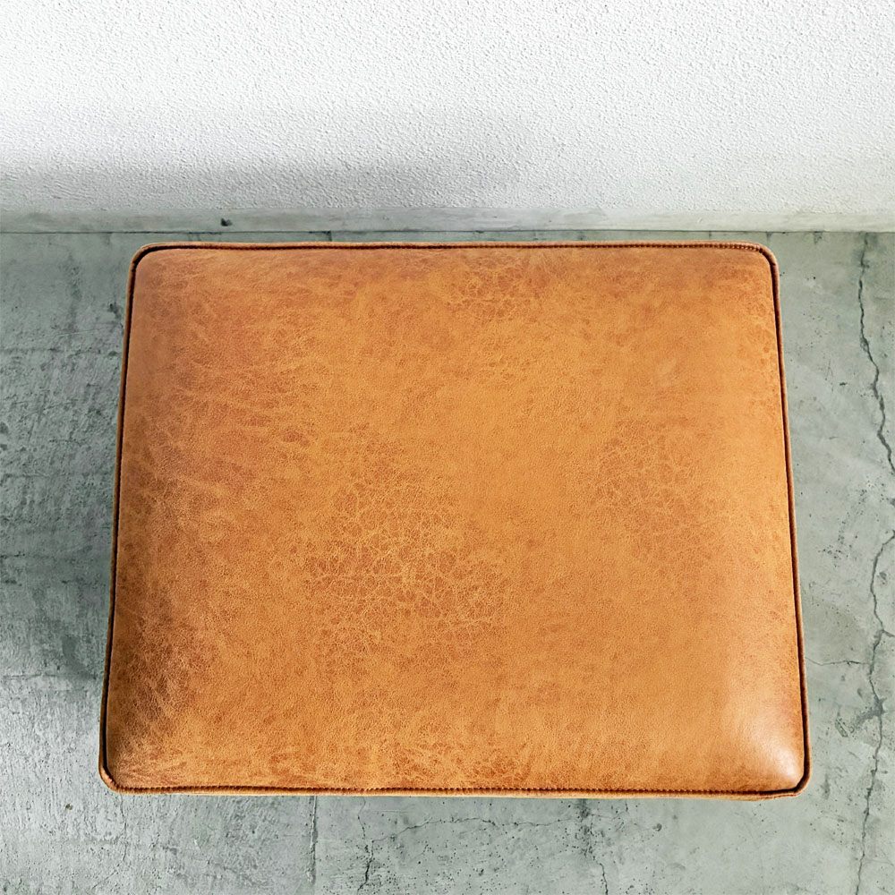 リラックスフォーム RELAX FORM コロンバス COLUMBUS Ⅱ オットマン W70cm レザーテックス キャメル 木脚 関家具 定価￥55,000- 〓