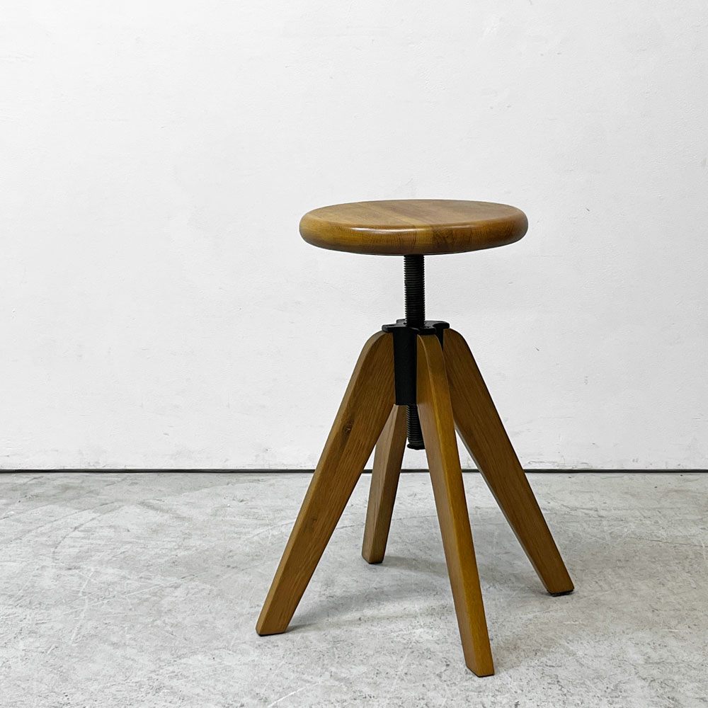 クラッシュゲート CRASHGATE ノットアンティークス Knot Antiques リフト ロースツール LIFT STOOL Lo オーク無垢材 回転昇降 インダストリアル 廃番 ●