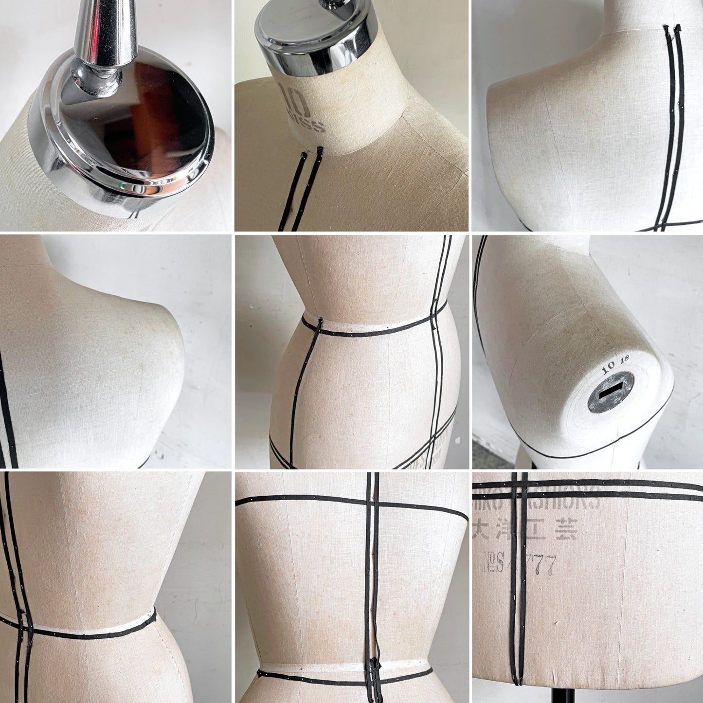 大洋工芸 ドレスフォーム Dress Form レディース ドレーピング トルソーボディ サイズ10 キャスター付 マネキン 洋裁 立体裁断 ■