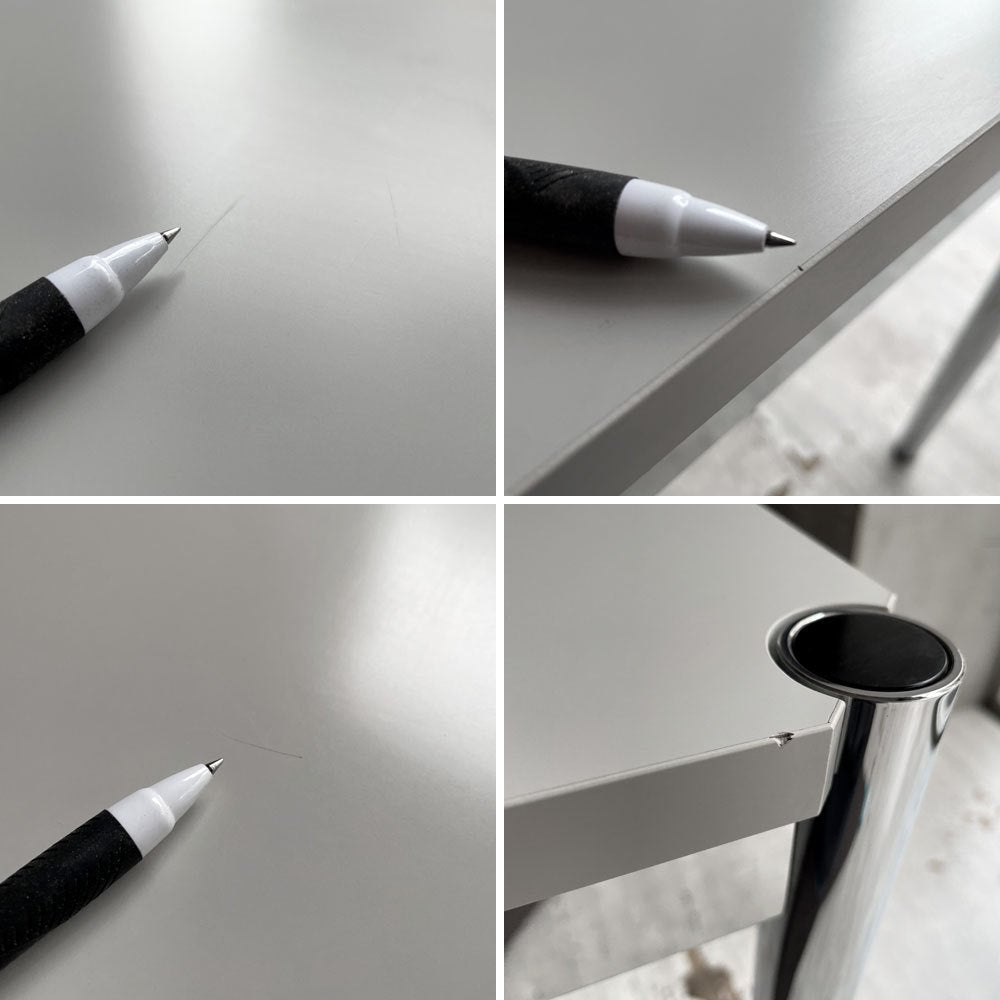 USMハラー USM Haller モジュラーファニチャー ハラーテーブル ワークデスク ダイニングテーブル MDF ピュアホワイト アジャスター付 高さ調節機能付き スイス ♪