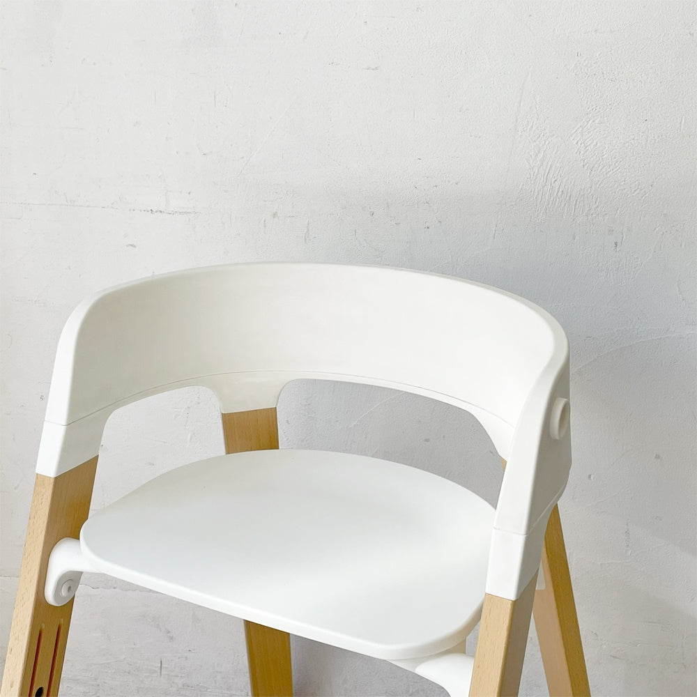 ストッケ STOKKE ステップス Steps ハイチェア オールインワンシーティングシステム ベビーチェア キッズチェア ホワイト 北欧 ★