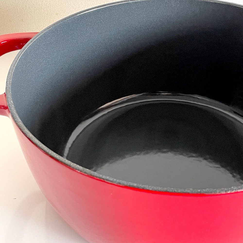 タッパーウェア Tupperware 両手鍋 26cm レッド 鋳物 ホーロー 鋳鉄 日本未発売 ステンレス アメリカ IH対応 ■