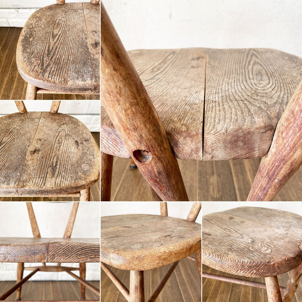 アーコール Ercol ダブルバックチェア スタッキングチェア キッズチェア エルム材 UKビンテージ 英国家具 ◎