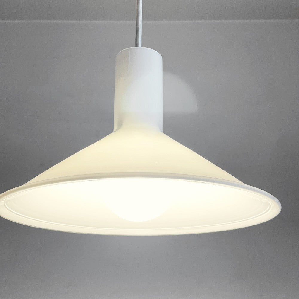 ホルムガード Holmegaard P＆T PENDEL ペンダントライト ホワイトガラス 32cm マイケル・バング デンマーク ビンテージ 北欧照明 ■