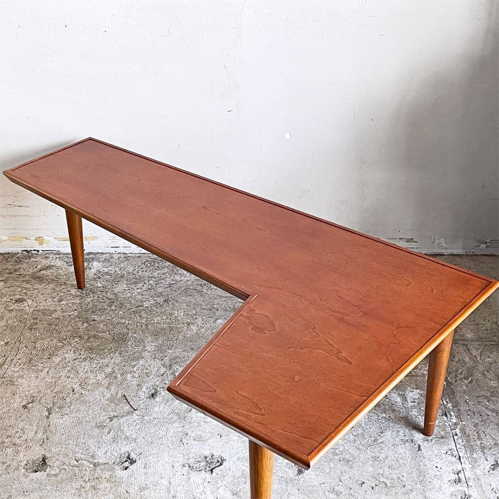 パシフィックファニチャーサービス P.F.S ラダーティーテーブル RUDDER TEA TABLE コーヒーテーブル 樺材 L字型天板 3本脚 ■