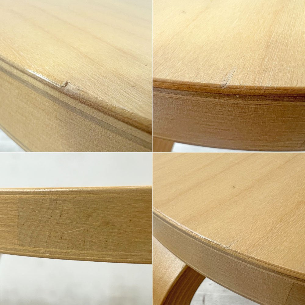 アルテック Artek スツール60 Stool60 バーチ材 ナチュラルラッカー 3本脚 アルヴァ・アアルト フィンランド ●