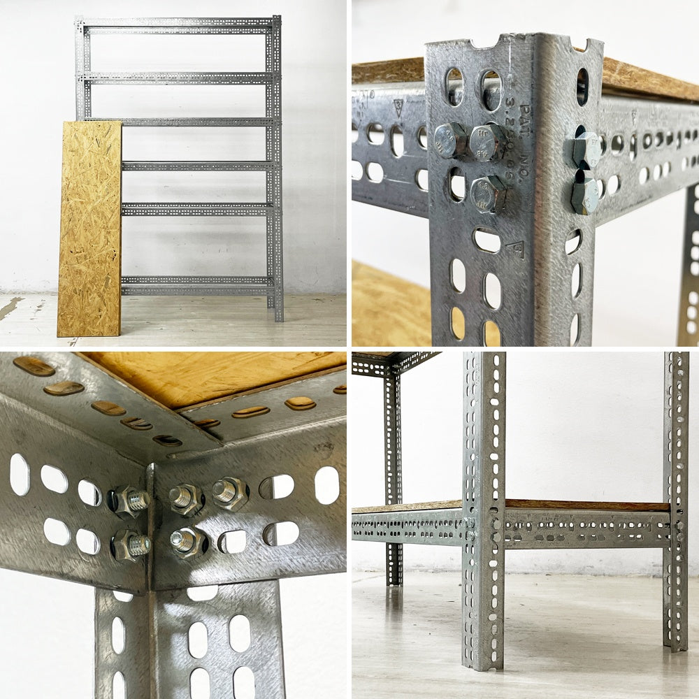 リオン LYON アングルシェルフ SLOTTED ANGLE SHELF オープンシェルフ 6段 インダストリアル P.F.S取扱い セミオーダーサイズ ●
