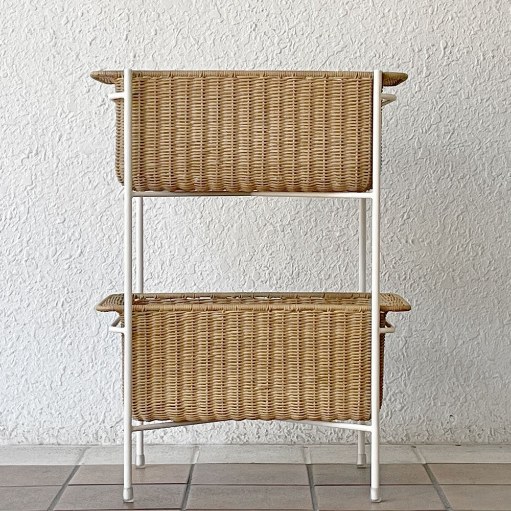 イデー IDEE ワラビー WALLABY バスケットスタンド BASKET STAND ラタン スチール ホワイト ◇