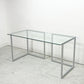 ビスレー BISLEY デスクプラン DESK PLAN Lフット ワーキングテーブル デスク ガラス天板 スチール脚 W170cm イギリス ●