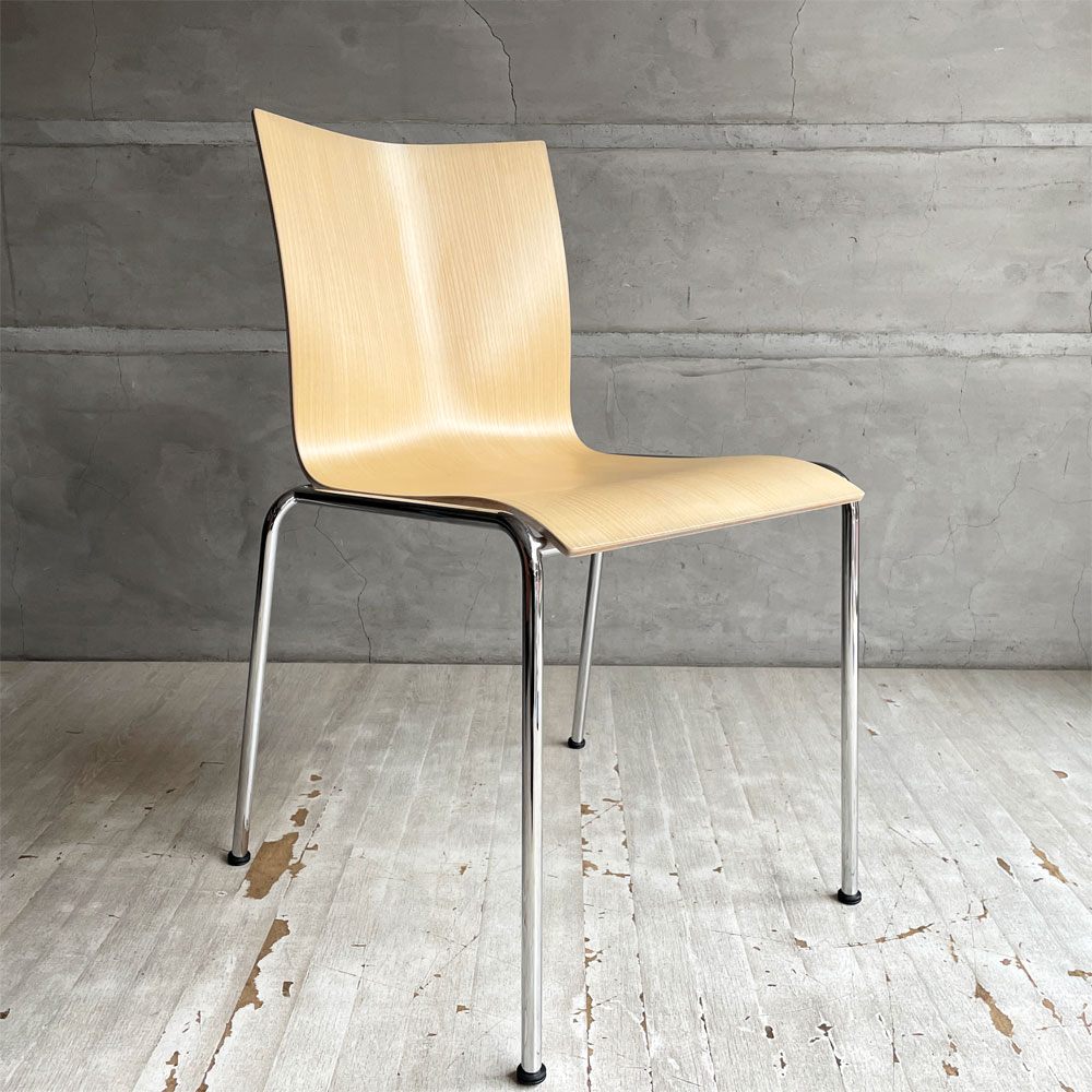 エンゲルブレヒト Engelbrechts チャリックチェア CHAIRIK Chair 101 ダイニングチェア スタッキング 4本脚 アッシュ プライウッド スチール デンマーク 未使用品 定価63,800円 ♪