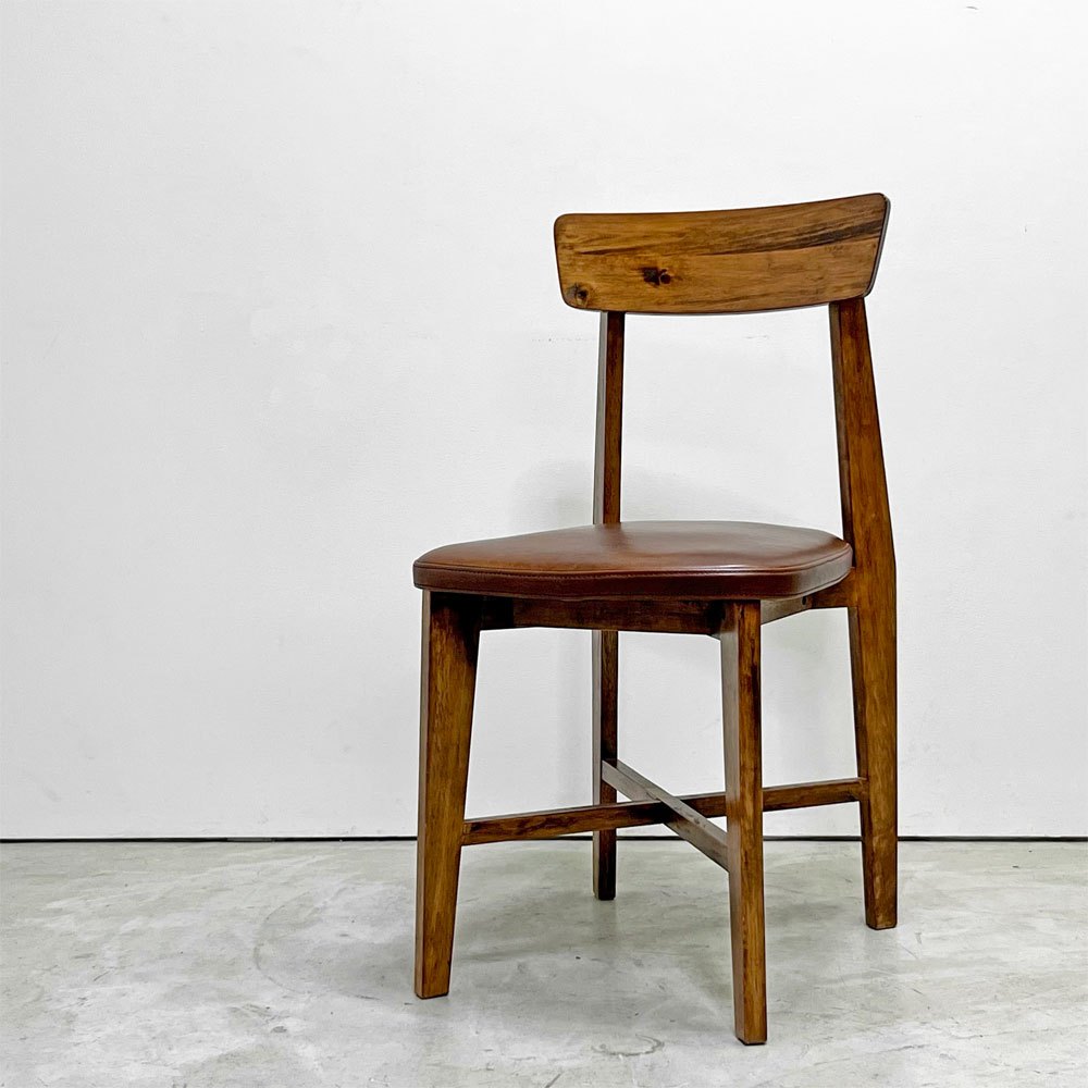 ジャーナルスタンダードファニチャー j.s.F シノン CHINON CHAIR ダイニングチェア PVCレザーシート ラバーウッド材 ブラウン ●