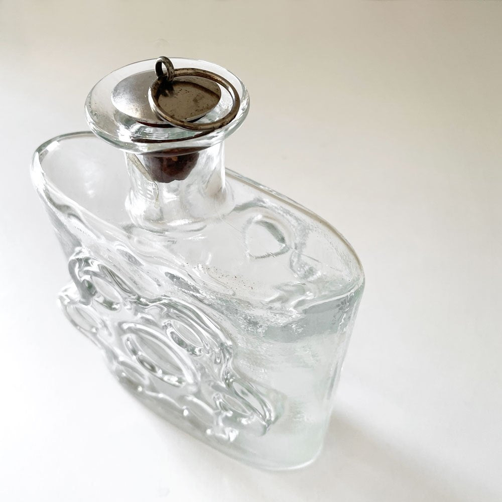 リーヒマエンラシ Riihimaen Lasi パウックラウタ Paukkurauta ガラスボトル クリア H18cm コルク栓付 エルッキタピオ・シーライネン フィンランド 北欧ビンテージ ◎