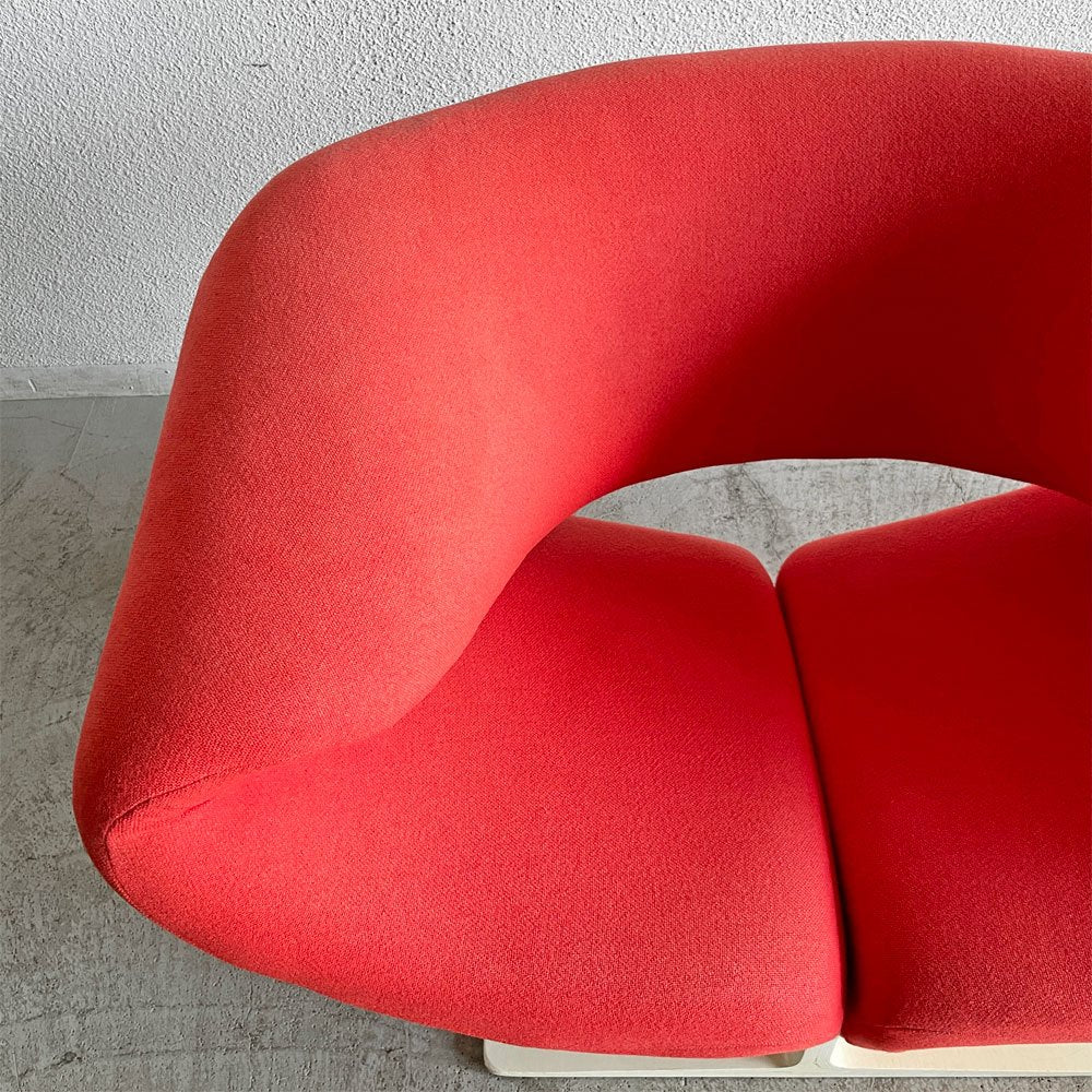 アーティフォート Artifort リボンチェア Ribbon Chair ラウンジチェア ファブリック レッド系 ウッドベース ピエール・ポラン ミッドセンチュリーモダン ビンテージ 〓