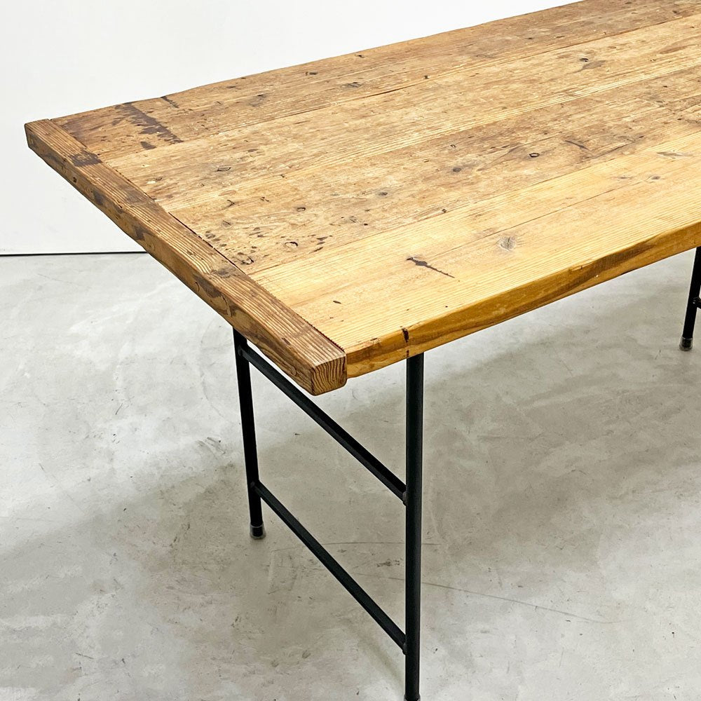 杉山製作所 ファクト L ワークテーブル FACT L WORK TABLE ダイニングテーブル W140cm 杉古材 アイアン インダストリアルデザイン ●