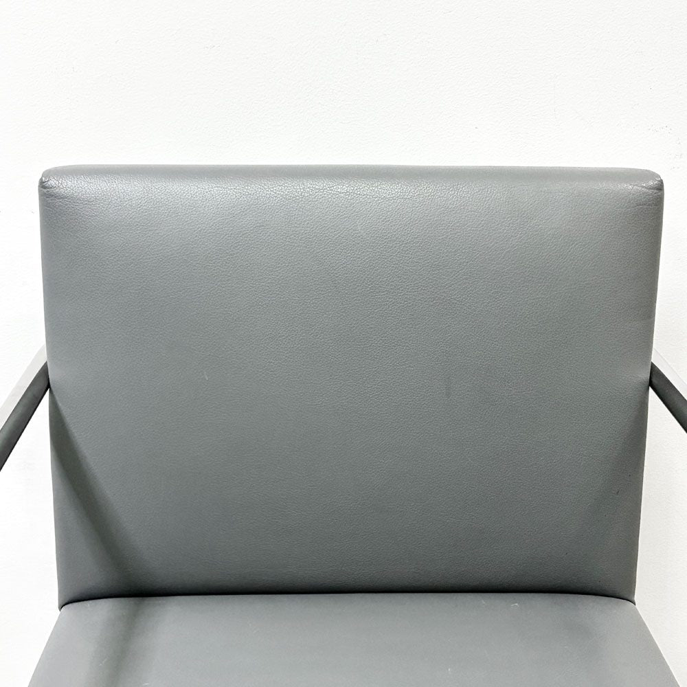 ノル ノール Knoll ブルーノ brno アームチェア チューブラー 合皮レザー グレー系カラー ミースファンデルローエ カンチレバー ●