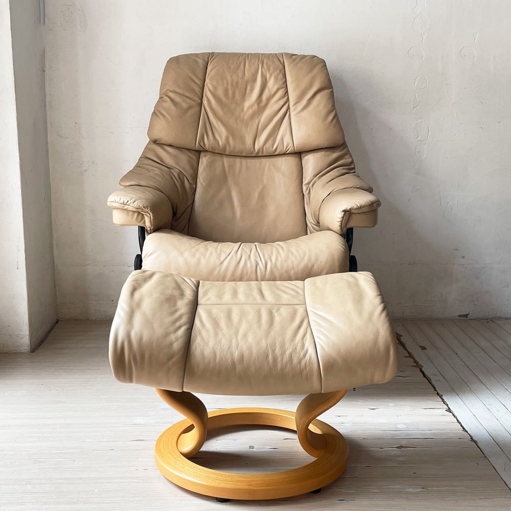 エコーネス EKORNES ストレスレスチェア Stressless レノ RENO リクライニングチェア オットマンセット ノルウェー 北欧家具 ★