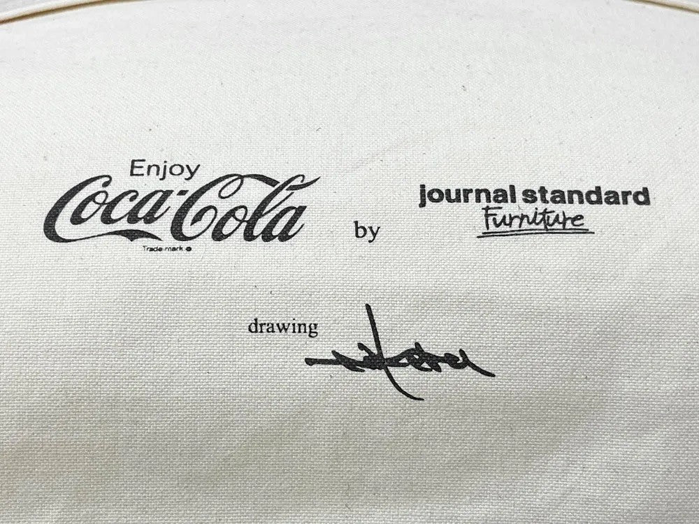 コカ・コーラ Coca-Cola × ジャーナルスタンダードファニチャー j.s.F ロゴ クッション 45×45cm 10周年記念 岩崎岳留 コットンカバー フェザークッション ●