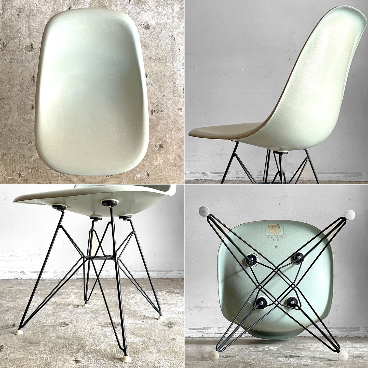 ハーマンミラー Herman Miller サイドシェルチェア セカンド 2nd FRP ライトブルー ロビンズエッグブルー エッフェルベース イームズ ビンテージ ■