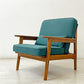 スタンダードトレード STANDARD TRADE Wood Frame Sofa SFA-03C-1p 一人掛けソファ ブルーグリーン ファブリック オーク無垢材 定価：¥240,000- ●
