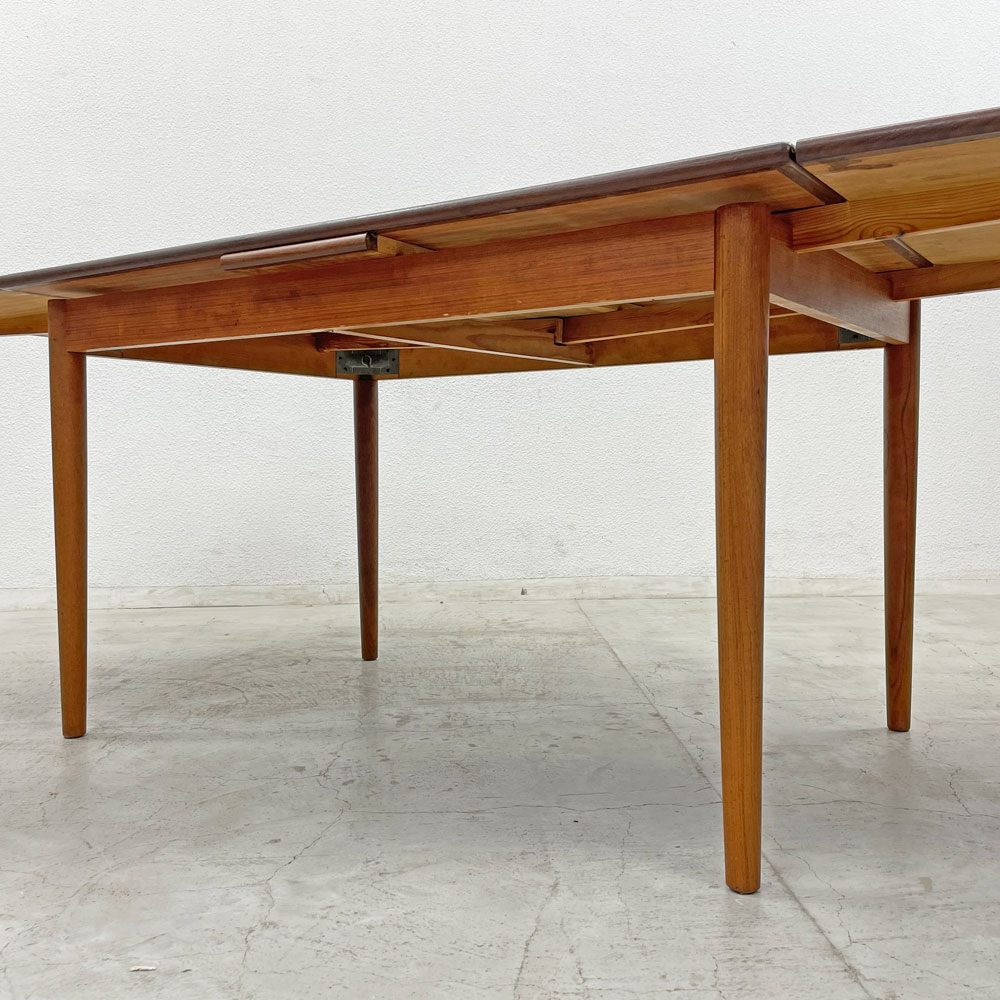 北欧ビンテージ Danish Vintage チーク材 エクステンション ダイニングテーブル ドローリーフ式 デンマーク 〓