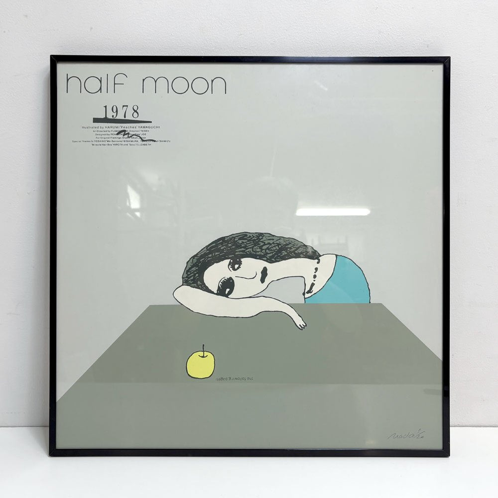 灘本唯人 harf moon シルクスクリーン 53×53cm イラストレーション 直筆サイン入り ed.5/20 額装品 ●