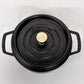 ストウブ STAUB ピコ ココット ラウンド 両手鍋 ブラック 22cm 鋳物 キャセロール ガス オーブン IH対応 フランス ◎