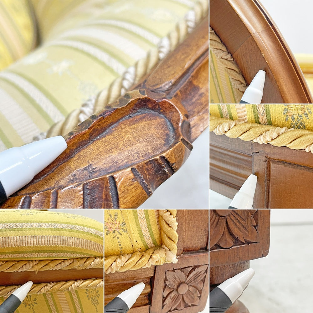 クラシカルデザイン Classical Design  1人掛けソファ ファブリック フルーディング彫り ヨーロピアンクラシカルデザイン A ●