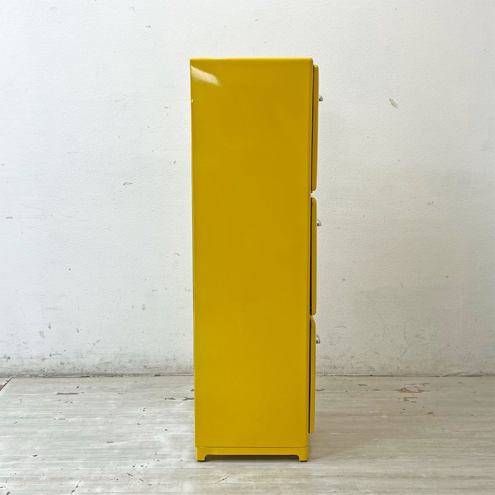 ダルトン DULTON トライデッカー トラッシュカン Tridecker trash can ゴミ箱 ダストボックス イエロー ミッドセンチュリーデザイン 廃番 ●