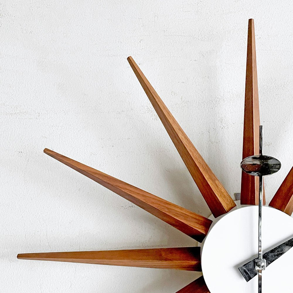 ヴィトラ vitra サンバーストクロック Sunburst Clock ウォールクロック 掛時計 ウォールナット ジョージネルソン George Nelson ミッドセンチュリー Φ47cm ■