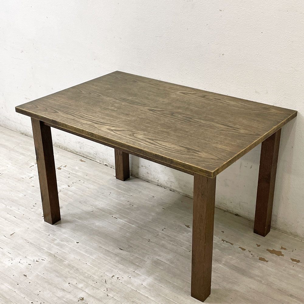 ジャパンビンテージ Japan Vintage オーク材 ダイニングテーブル W120cm 国産家具 古家具 ●