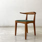 ウッドユーライクカンパニー WOOD YOU LIKE COMPANY アイチェア AI CHAIR アームチェア チェリー無垢材 ファブリック張替え済み グリーン ●