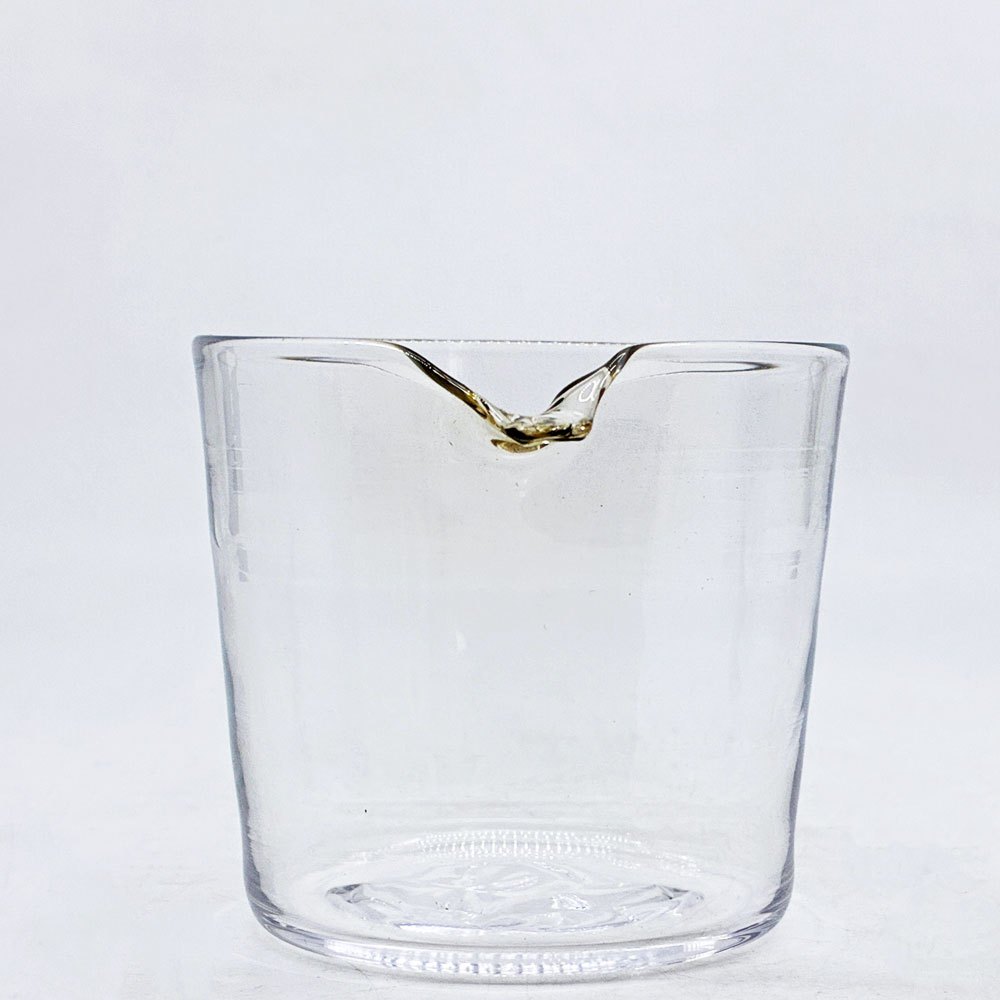 稲葉知子 片口カップ 吹きガラス H7.5cm 現代作家 ●