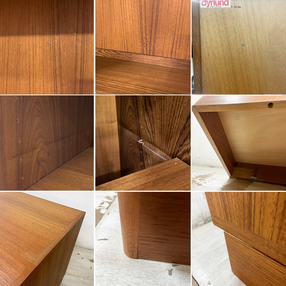 デューロン dyrlund ビンテージ キャビネット 飾り棚 チーク材 無垢材 蛇腹扉 ロールトップ W120cm デンマークビンテージ ●