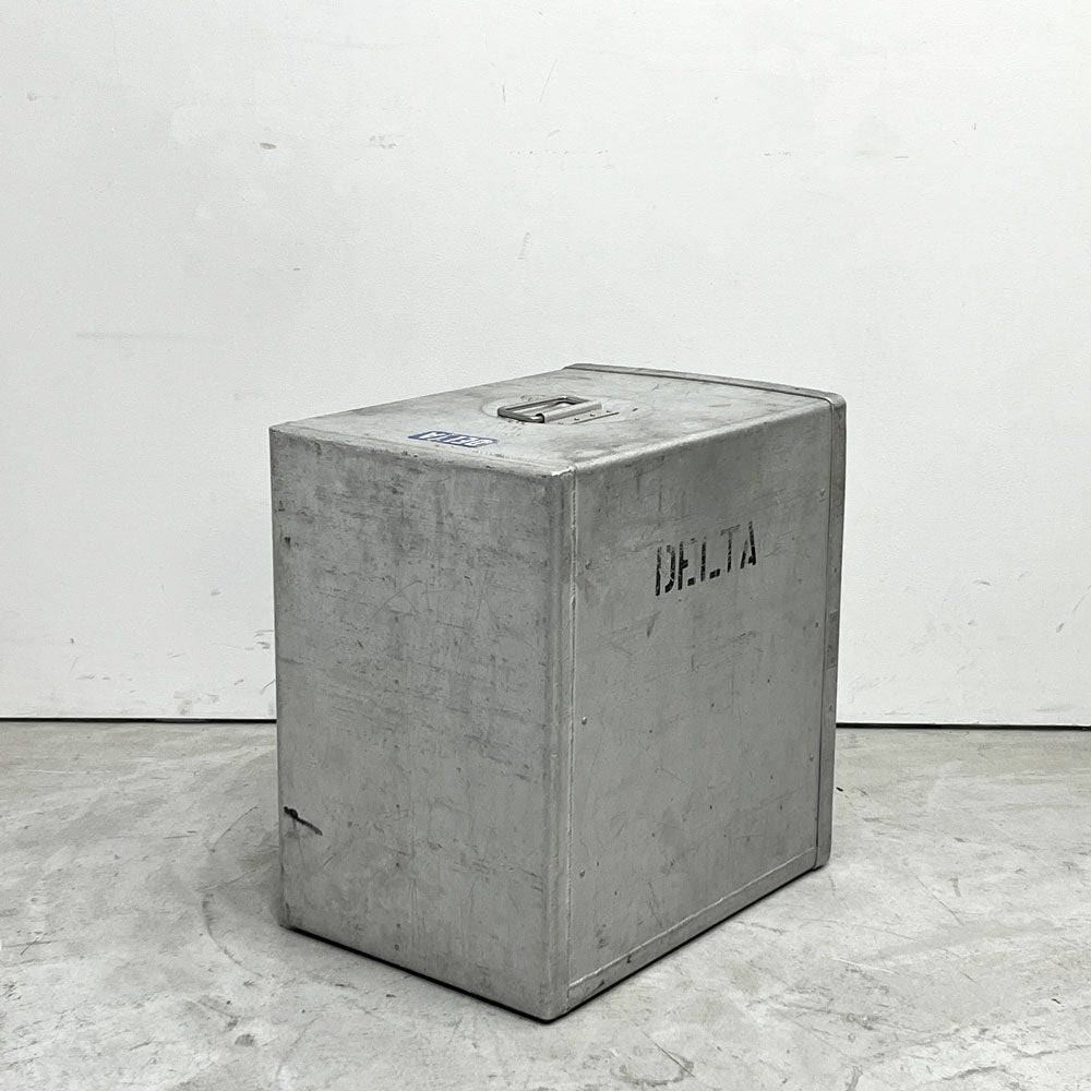 DELTA航空 ビンテージ ギャレーコンテナ ボックス Galley Box アルミ製 1ドア 6段 棚板付き 1960～70`s US Vintage D ●