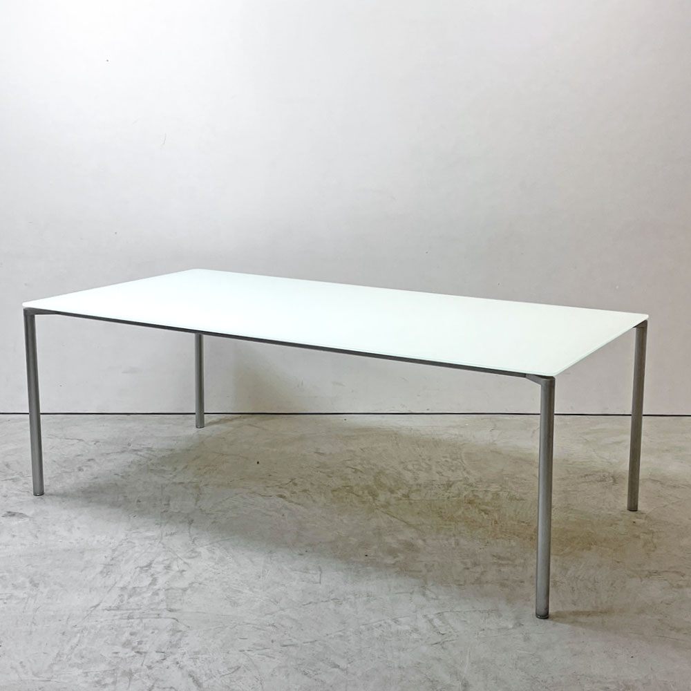 フリッツハンセン Fritz Hansen プラーノ PLANO ダイニングテーブル W200×D100cm ガラス天板 裏面焼付塗装 北欧 デンマーク モダンデザイン ●